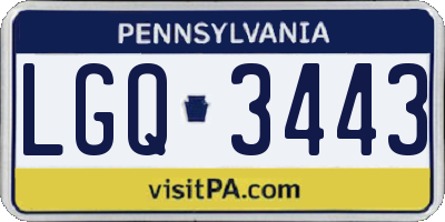 PA license plate LGQ3443