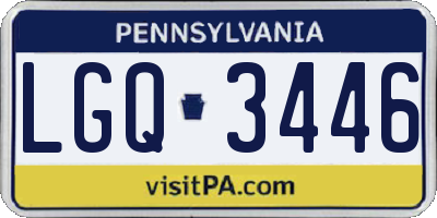 PA license plate LGQ3446