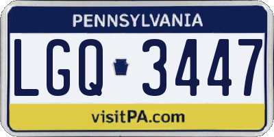 PA license plate LGQ3447
