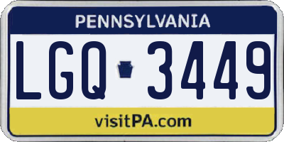 PA license plate LGQ3449