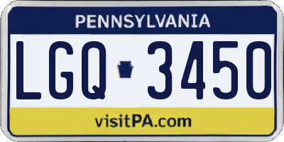 PA license plate LGQ3450