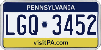 PA license plate LGQ3452