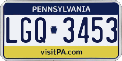 PA license plate LGQ3453