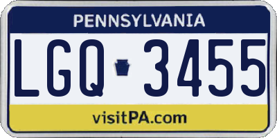 PA license plate LGQ3455