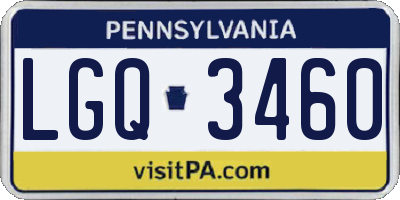PA license plate LGQ3460