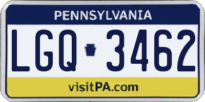 PA license plate LGQ3462