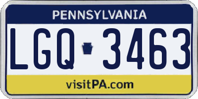PA license plate LGQ3463