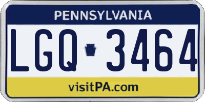 PA license plate LGQ3464
