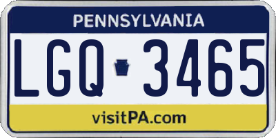 PA license plate LGQ3465