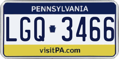 PA license plate LGQ3466