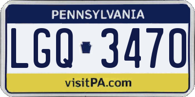PA license plate LGQ3470