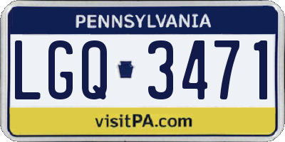 PA license plate LGQ3471