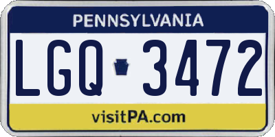 PA license plate LGQ3472