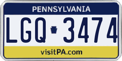 PA license plate LGQ3474