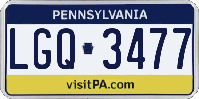 PA license plate LGQ3477