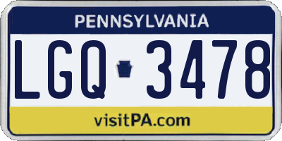 PA license plate LGQ3478