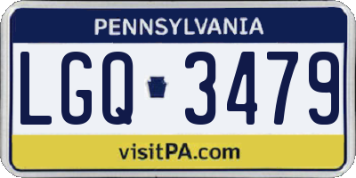 PA license plate LGQ3479