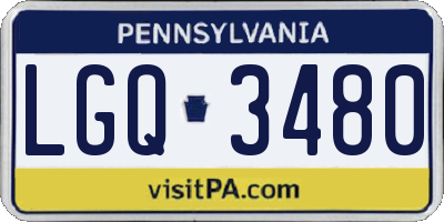 PA license plate LGQ3480