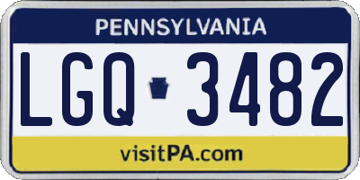 PA license plate LGQ3482