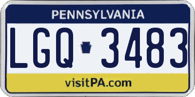 PA license plate LGQ3483