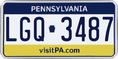 PA license plate LGQ3487