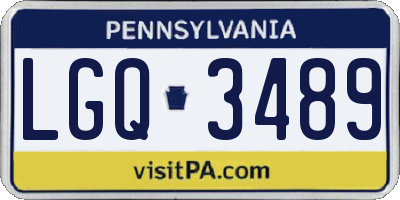 PA license plate LGQ3489