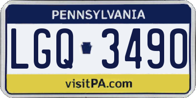 PA license plate LGQ3490