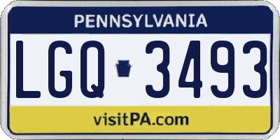PA license plate LGQ3493