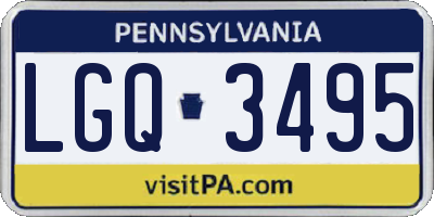 PA license plate LGQ3495