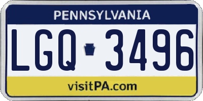 PA license plate LGQ3496