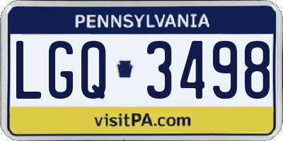 PA license plate LGQ3498