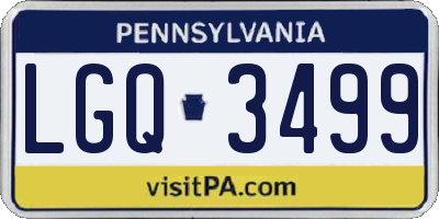 PA license plate LGQ3499