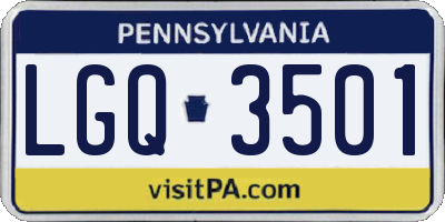 PA license plate LGQ3501