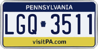 PA license plate LGQ3511