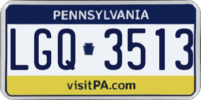 PA license plate LGQ3513