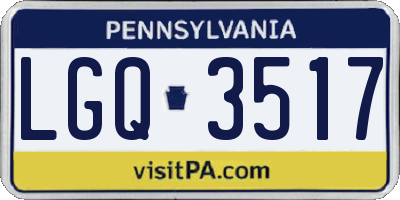 PA license plate LGQ3517
