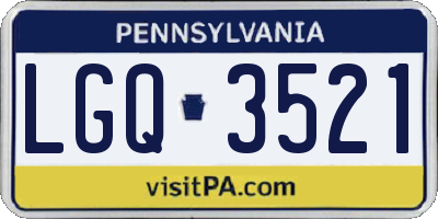 PA license plate LGQ3521