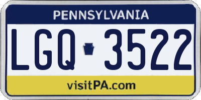 PA license plate LGQ3522