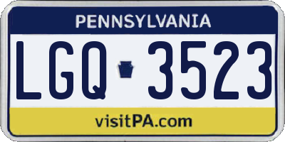 PA license plate LGQ3523