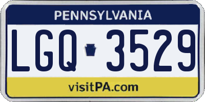 PA license plate LGQ3529