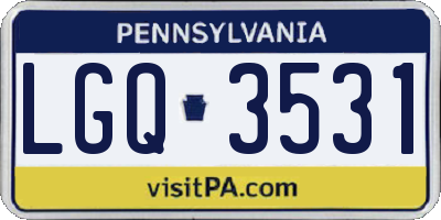 PA license plate LGQ3531