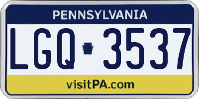 PA license plate LGQ3537