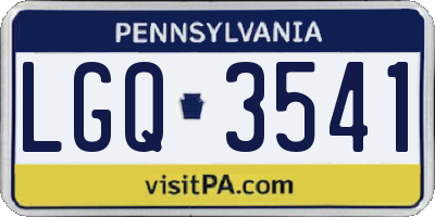 PA license plate LGQ3541