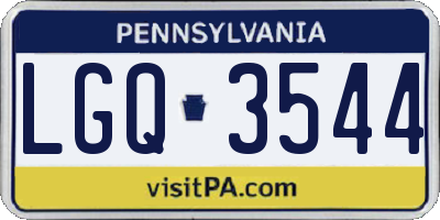 PA license plate LGQ3544