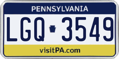 PA license plate LGQ3549