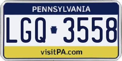 PA license plate LGQ3558