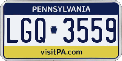 PA license plate LGQ3559