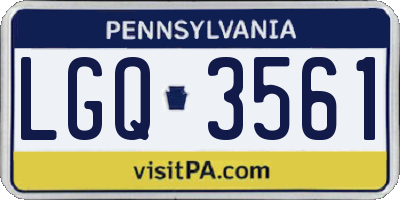 PA license plate LGQ3561