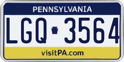 PA license plate LGQ3564