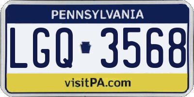 PA license plate LGQ3568